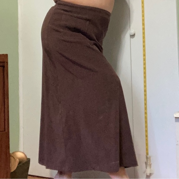 DENIM & CO Maxi Skirt Front Pockets Brown Womens Medium - Picture 7 of 8